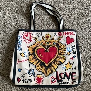 Brighton Queen of Love Women's Tote Bag Canvas Zip Pocket Multi